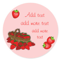 Customizeable Strawberry Canning Labels stickers by stickermad Customizeable Strawberry Canning Labels stickers