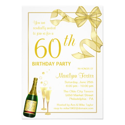 Most Popular 60th Birthday Party Invitations | CustomInvitations4U.com