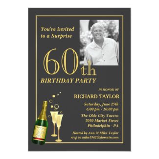 Customized 60th Birthday Party Invitations Personalized Announcements