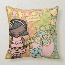 Customized African American Girl Lemonade Pillow pillows