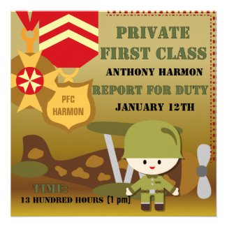 Customized Army Birthday Invitations