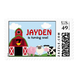 Customized Barnyard Birthday Stamp