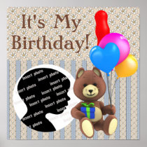 Customized Bear Birthday Poster posters