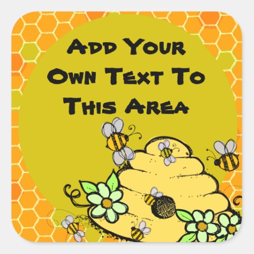 Customized Beehive and Bees Sticker