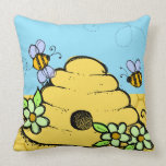 Customized Bees and Bee Hive Pillow