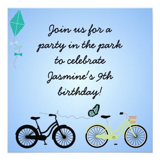 Customized Bicycles Birthday Invites