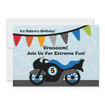 Customized Biker Motorcycle Birthday Invitations