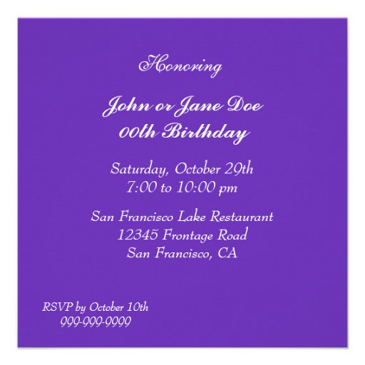 Customized Birthday Party Invitations