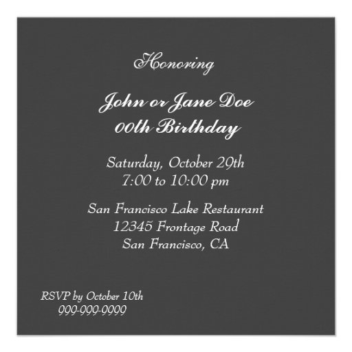 Customized Birthday Party Invitations