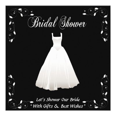 Customized Black and White Bridal Shower Invite