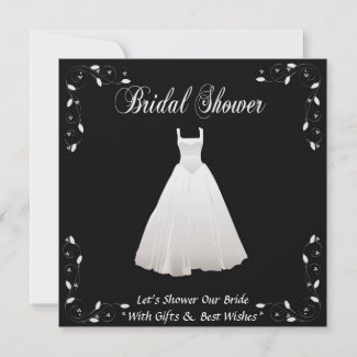Customized Black and White Bridal Shower Invite invitation
