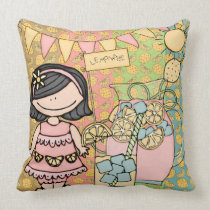 Customized Black Hair Girl Lemonade Pillow pillows
