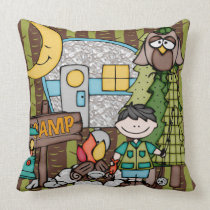 Customized Black Haired Boy Camping Pillow pillows
