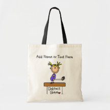 Customized Blond Girl Balance Beam  Tote  Bag