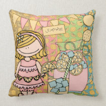 Customized Blond Hair Girl Lemonade Pillow pillows