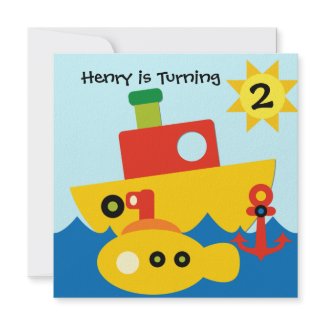 Customized Boats Birthday Invitation invitation