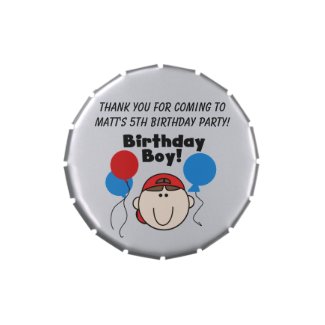 Customized Boy Birthday Candy Tins and Jars