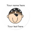 Customized Brown Haired Pirate stickers
