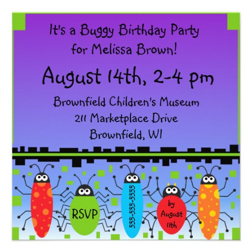 Customized Buggy Birthday Invitation