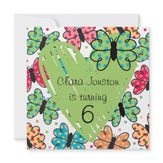 Customized Butterfly Birthday Invites invitation