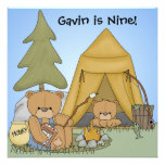 Customized Camping Birthday Invites