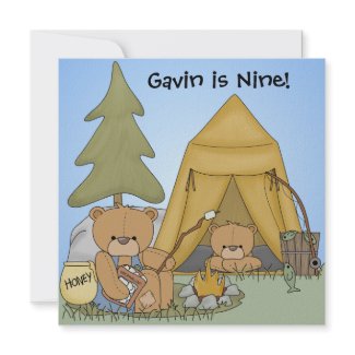 Customized Camping Birthday Invites invitation