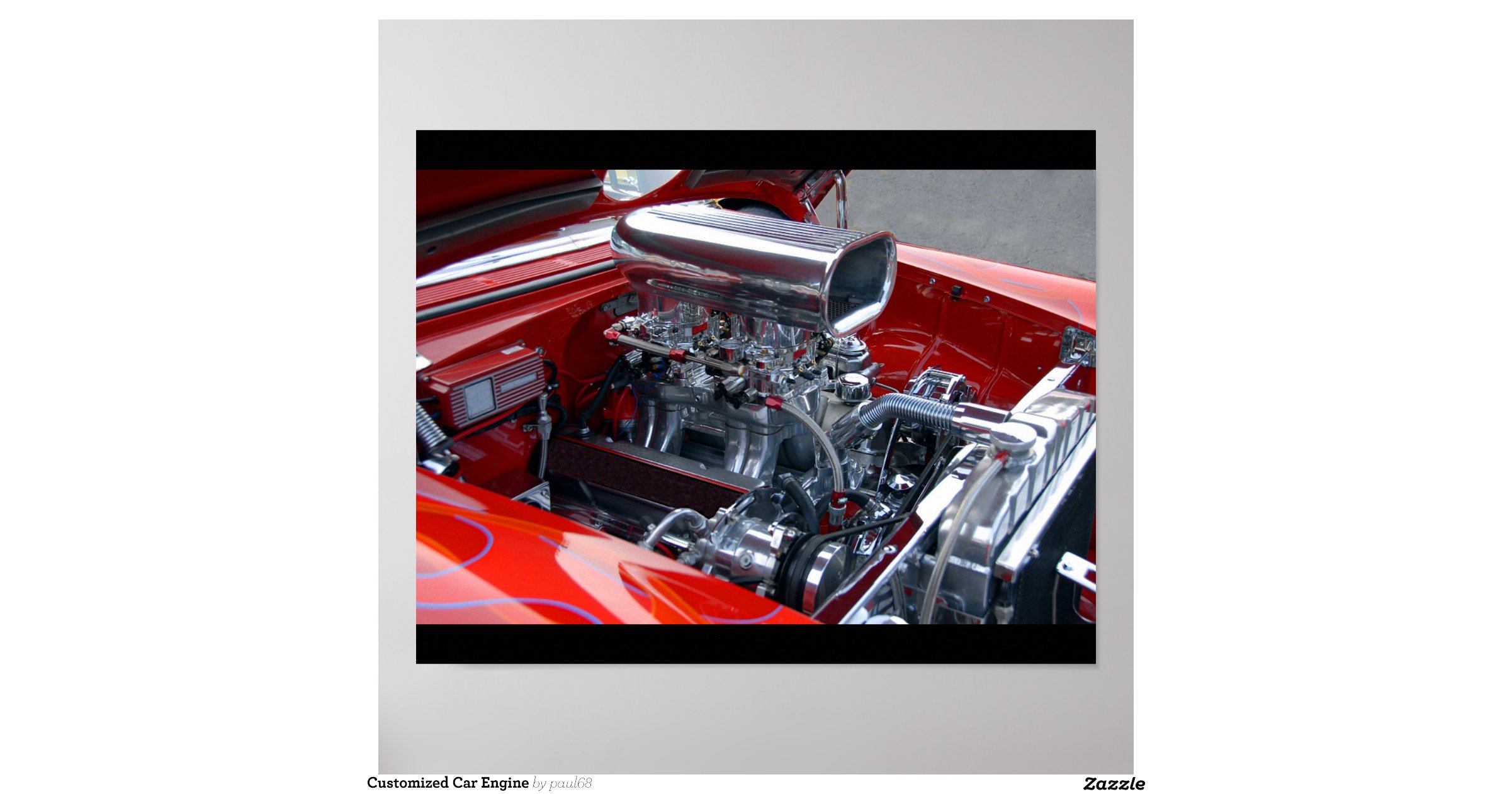 Customized Car Engine Poster Zazzle