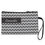 Customized CHEVRON PATTERN Bagettes Bag (black) Wristlet Clutches