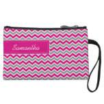 Customized CHEVRON PATTERN Bagettes Bag (fuchsia) Wristlet Purses