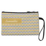 Customized CHEVRON PATTERN Bagettes Bag (gold) Wristlets