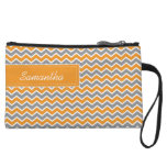 Customized CHEVRON PATTERN Bagettes Bag (orange) Wristlet Clutches
