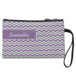 Customized CHEVRON PATTERN Bagettes Bag (purple) Wristlet Clutches