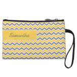 Customized CHEVRON PATTERN Bagettes Bag (yellow) Wristlet