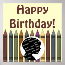 Customized Crayon Birthday Poster posters