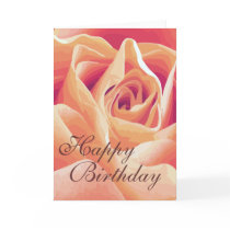 Customized Cream Pink Rose Card