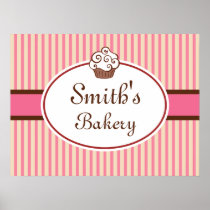 Customized Cupcake Bakery Sign Art  Print