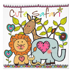 Customized Cute Safari Birthday Invitation
