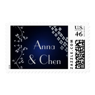Customized dark blue wedding stamp stamp