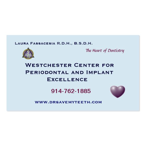Customized Dental Business Card (front side)