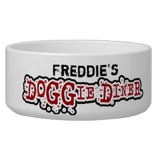 Customized Doggie Diner Dog Dish Dog Food Bowl