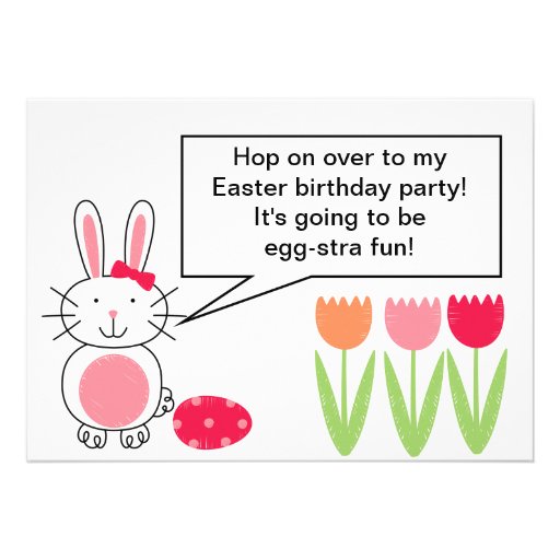 Customized Easter 5x7" Birthday Invitation (front side)