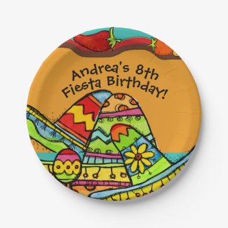 Customized Fiesta Birthday Paper Plate 7 Inch Paper Plate