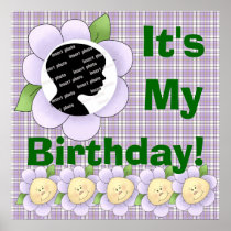 Customized Flower Birthday Poster posters