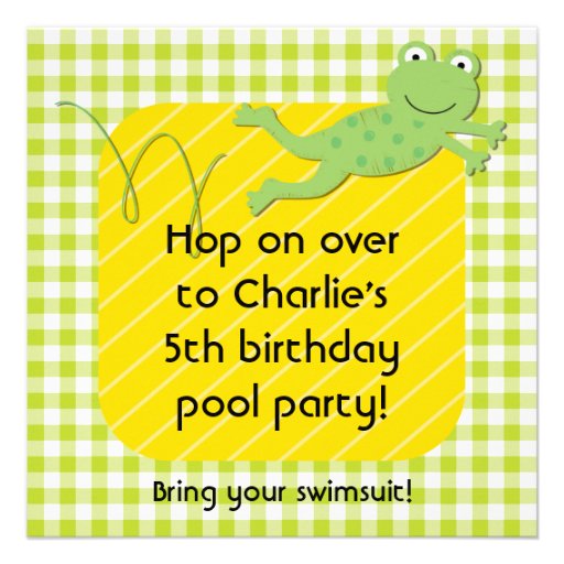 Customized Frog Birthday Invites
