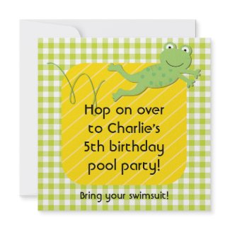 Customized Frog Birthday Invites invitation