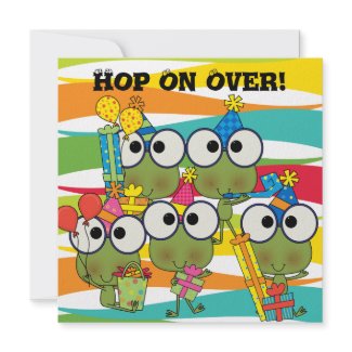 Customized Frog Hop Birthday Invitation invitation