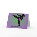 Customized Girl Silhouette, Purple Belt, Card