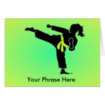 Customized Girl Silhouette, Yellow Belt, Card