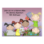 Customized Girls Nature Hike Birthday Invitation