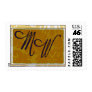 Customized golden yellow accent postage stamp